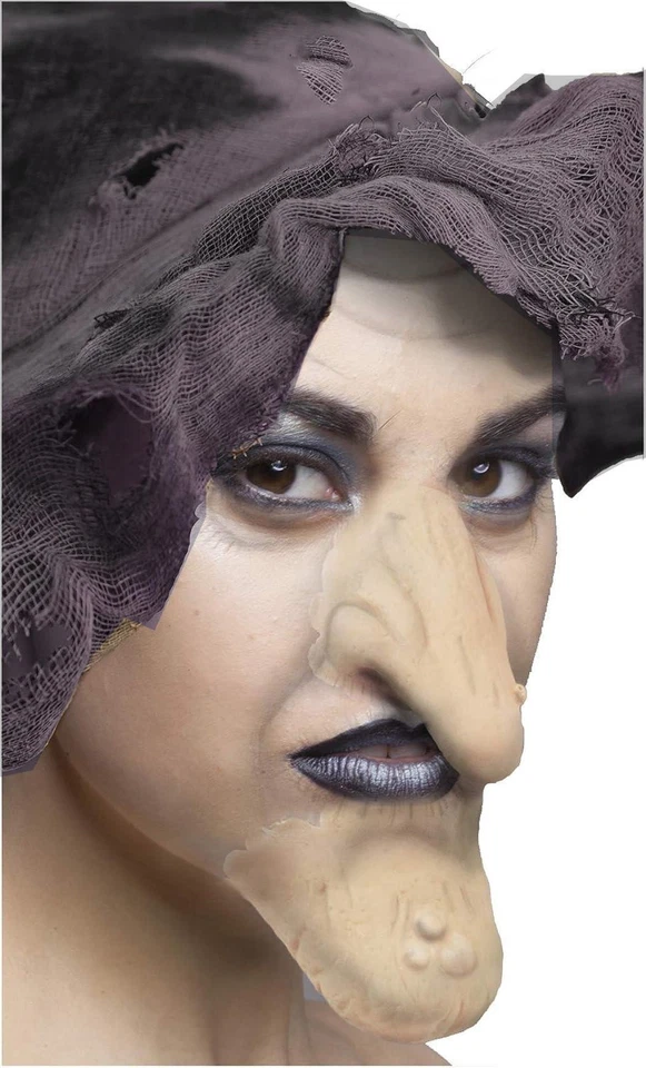 Flesh Witch Nose and Chin Set Halloween Latex Prosthetic Appliance - Photo 1/1