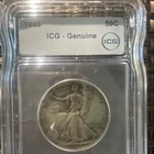 1940 ICG Liberty Walking Half Dollar 50C Silver Genuine Circulated US Coin