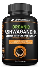 Organic Ashwagandha Capsules 1200mg - Boosted with 120 count (Pack of 1)