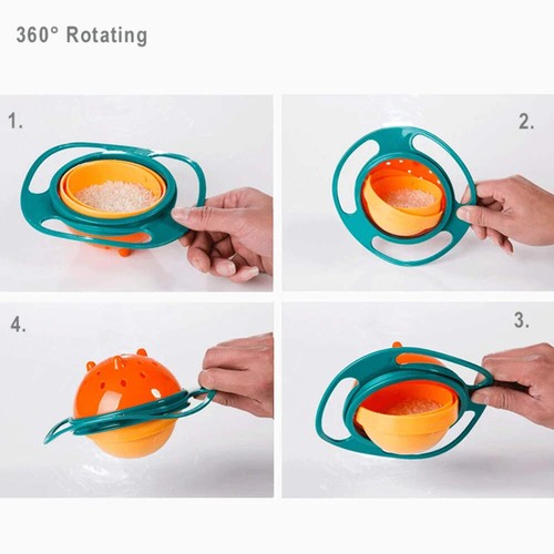 Universal Gyro Bowl Children Rotary Balance Novelty Gyro 360 Rotate Spill Proof - Afbeelding 5 van 10