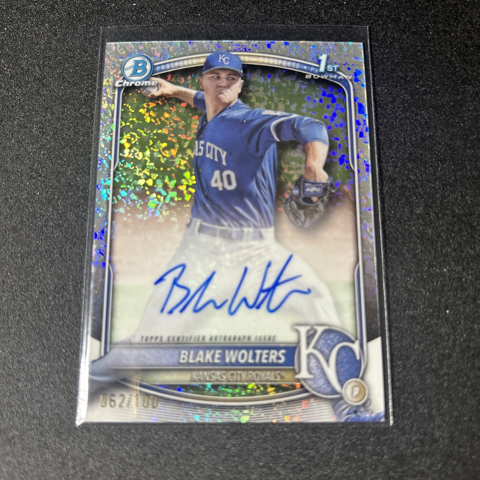 Blake Wolters 2025 Bowman Chrome Mini Diamond Auto Royals 1st #CPA-BW /100
