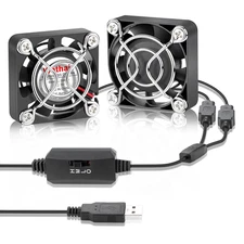 2-Pack Mini USB Fans 40x10mm with Speed Control – 5V Cooling for Computer