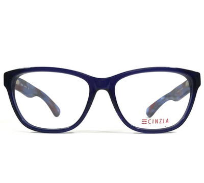 Cinzia Eyeglasses Frames CIN-5046 C2 Shiny Blue Red Cat Eye Full Rim 54-15-140