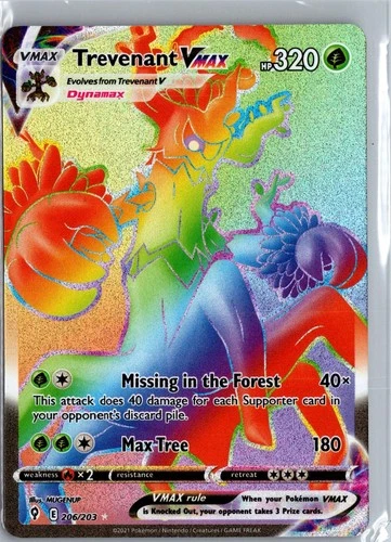 Trevenant VMAX 206/203 Evolving Skies Pokemon TCG Holo Rainbow Rare NM