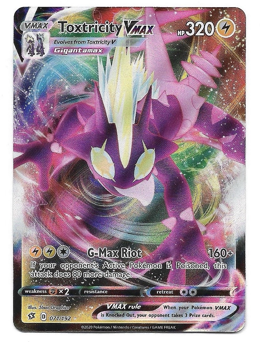Toxtricity VMAX 071/192 Swsh02: Rebel Clash Holo Ultra Rare Pokemon TCG - NM
