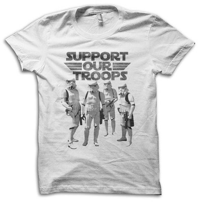 Stormtrooper Support Our Troops Joke Parody Star Wars T-Shirt M5607