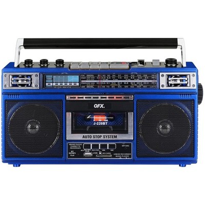 Compact J-220BT Boombox with 3-Band Equalizer & Microphone