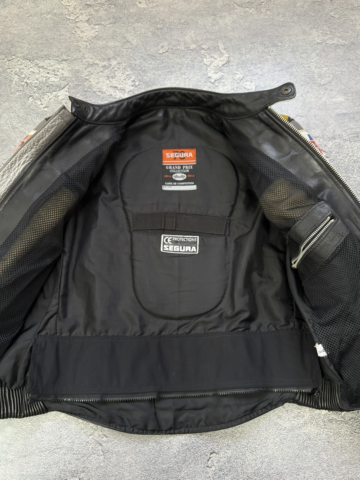 Vintage Segura Leather Racing Jacket Motul Total Dunlop Patches Biker Size M / 3 - product detail image 4