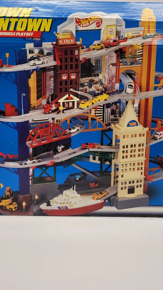 Hot Wheels Planet Micro Uptown Downtown Playset 1997 Mattel NEW Sealed w/ Cars - Image 3 of 4