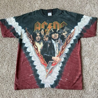 VTG 2003 Liquid Blue AC/DC Highway to Hell 666 Tie Dye Double Sided Shirt Mens L