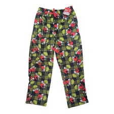 Dr Seuss Grinch Lounge Pajama Pants Green Plaid Mens L Christmas NWT Pockets