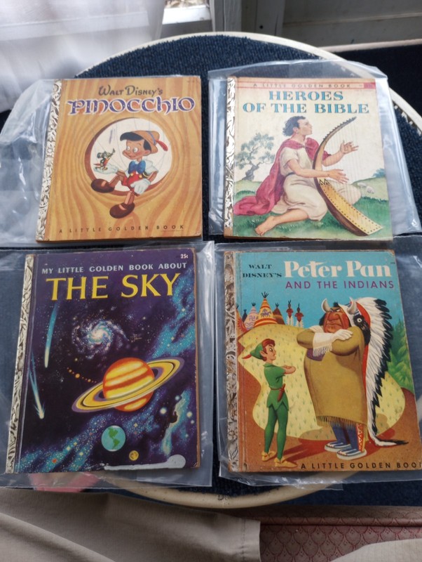 Lot Of 4:Vintage 1940s & 50s, WALT DISNEY & little GOLDEN Books. Exact as Found.