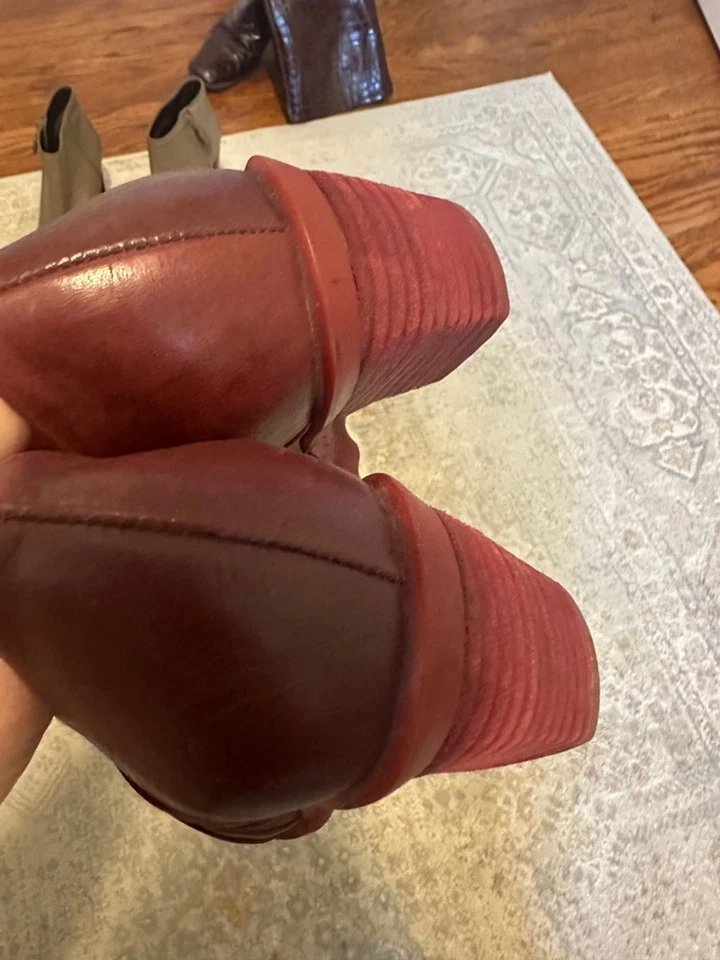 Mujer John Fluevog Hopeful Vows Borgoña Tacones Oxford Cuero Topo EE. UU. 8 Foto 3 de 4