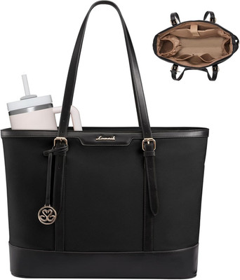 LOVEVOOK Work Tote Bag for Women 15.6 Inch Laptop Computer Bags with Cup Holder,
