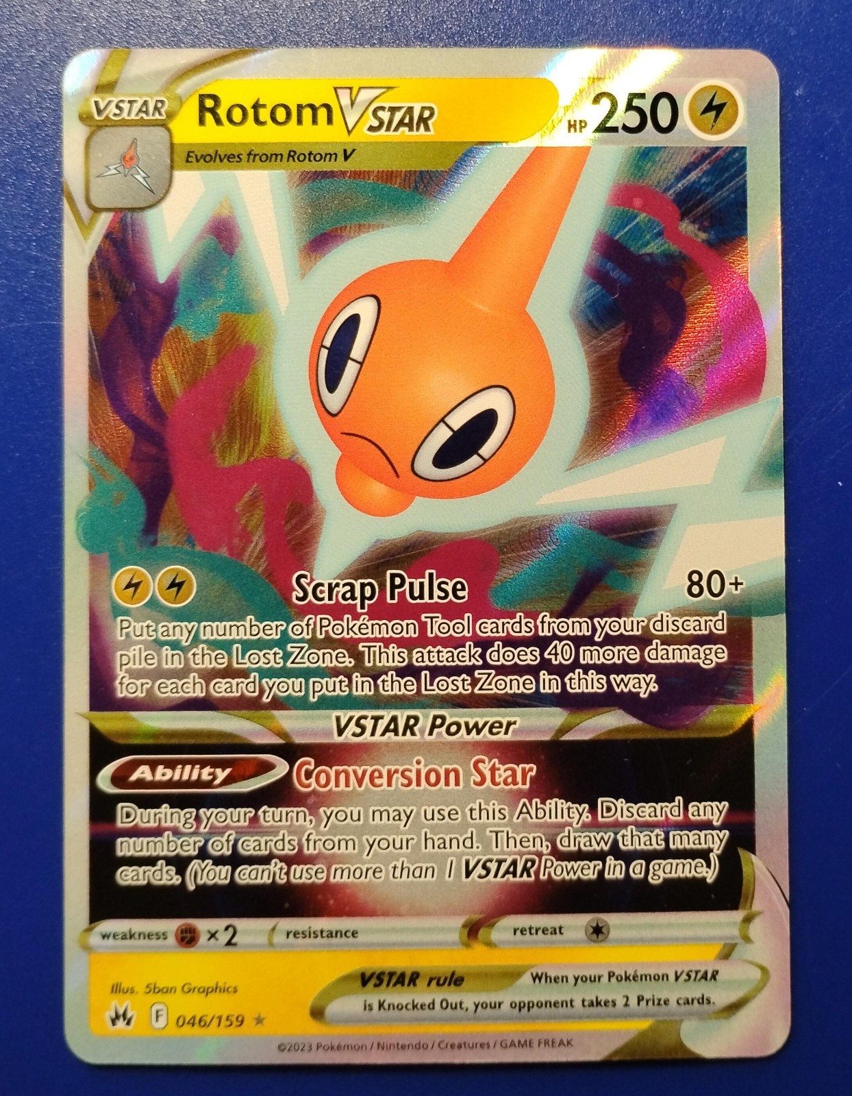 2023 Rotom VSTAR 046/159 Crown Zenith Ultra Rare Holo Pokemon TCG Card NM