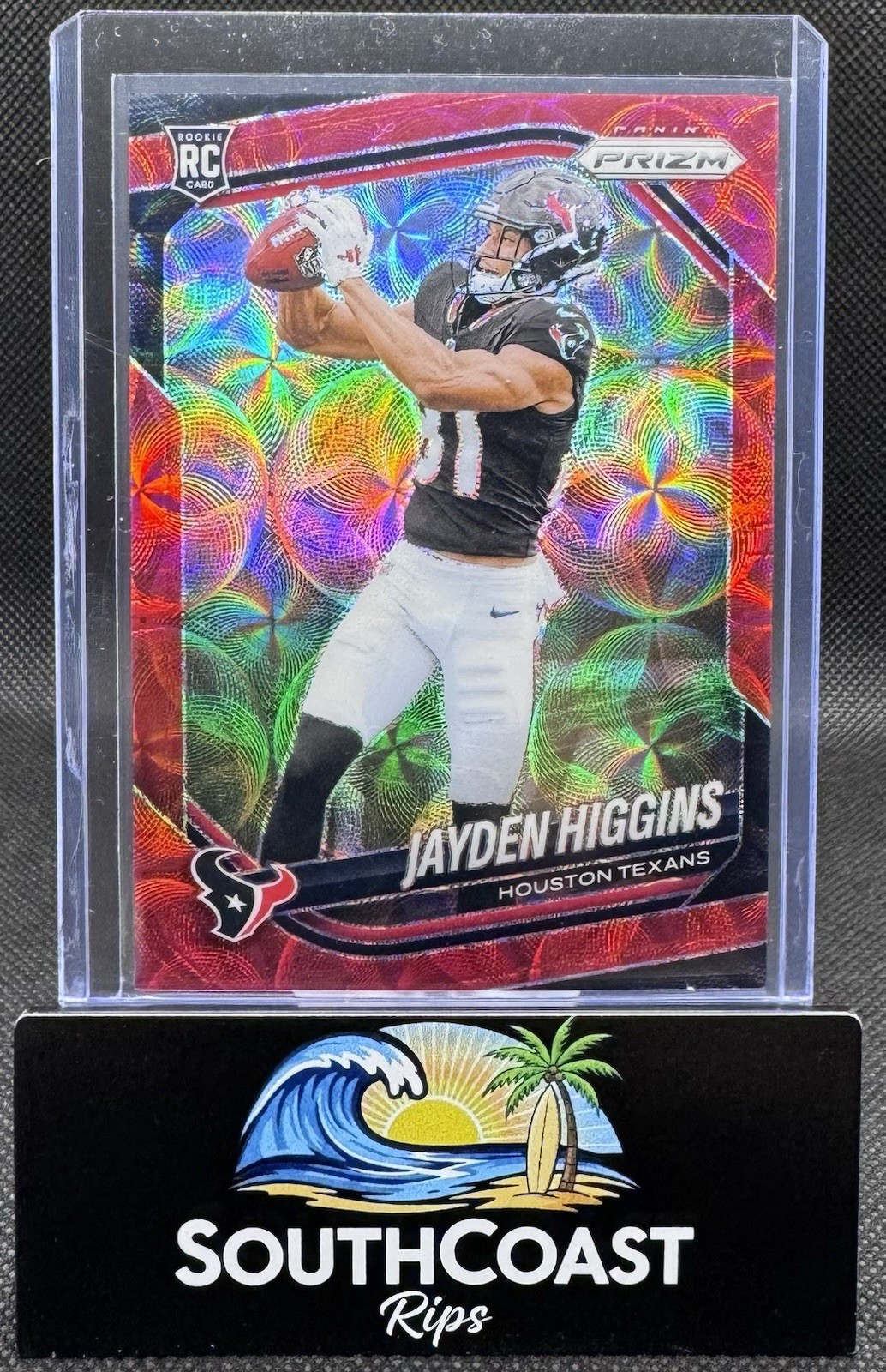 2025 Panini Prizm Choice Jayden Higgins #376 Red /20 RC Texans
