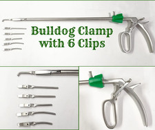 1Pcs Laparoscopic Bulldog Clamp With 6 Clips For Surgical Instrument CE Approved