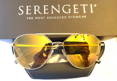 SERENGETI Odell POLARIZED Sunglasses Rose Gold/Saturn Drivers Gold