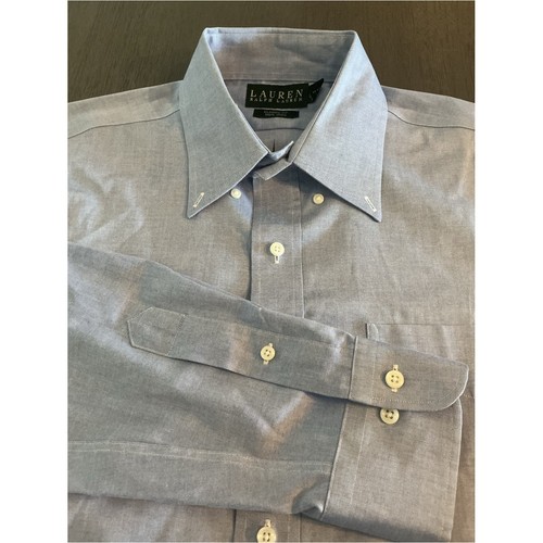 Lauren Ralph Lauren Non Iron Dress Shirt Blue Classic Fit 16.5