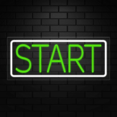 Start Neon Sign for Retail Displays | LED Flex Neon | 24''W x 10''H x 1''D