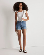 Women s Madewell Denim High-Rise Shorts Size 29 Raw Hem