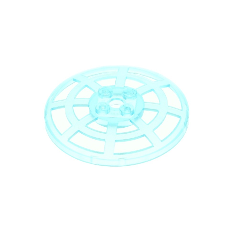1X Lego Sat Radar Dish 6X6 Transparent Blue Matt Grid Type2 Shield 4285B