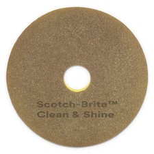 Scotch-Brite 9541 Clean and Shine 20" Diameter Pad - Brown/Yellow (5/Carton) New