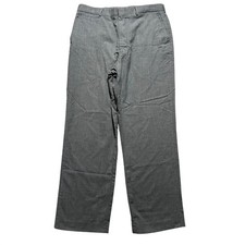 VTG Lands End Dress Pants 34 (Fits 33x29) Grey 100% Wool Wide Leg USA Made