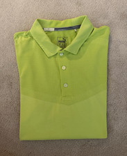 PUMA Men s Polo Shirt Size M Green Solid Shor...