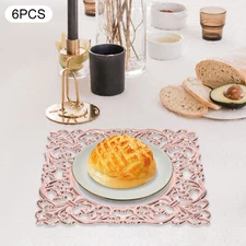 6* Square Plastic Plate Chargers with Embossed Rims Charger Plates for Wedding