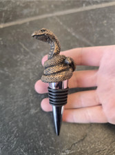 Snake bottle stopper gothic alternative wine topper serpent drinks cork