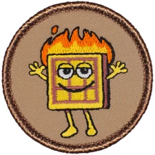 Flaming Waffle Patrol Patch - 2" Round Embroidered Patch