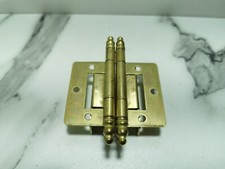 2PCS SPEGELSTEIN BRASS PLATED FINIAL DOUBLE CRANKED HINGES 2" HINGE 3" FINIAL