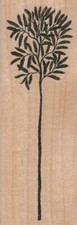 Tall Tree Leaves 1 3/4 x 4 3/4" Rubber Stamp, Plant Stamp, Tree Stamp