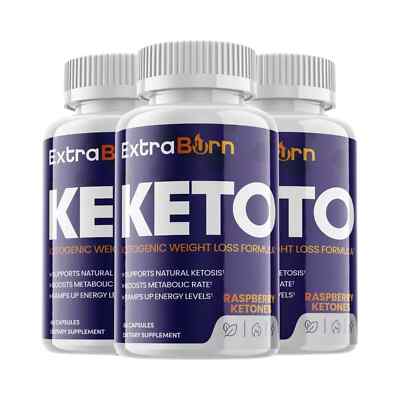 3-Pack Extra Burn Keto Pills, Advanced Formula Weight Loss - 180 Capsules