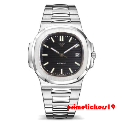 Square 40mm NH35 Sapphire Stainless Steel Brushed Automatic Men's Watch Luminous