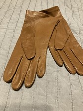 Women's Vintage Fownes Size 7 Leather Carmel Color Lined Gloves