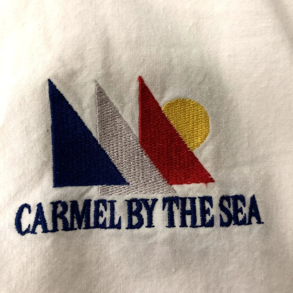 Camiseta de surf de playa de Hawaii de colección Crazy Shirts blanca suéter CARMEL BY THE SEA M Foto 3 de 4