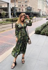 ZARA NWT WOMAN PRINTED DRESS WITH LACE INSERTS MULTICOLORED 8471/156