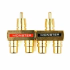 2pcs for RCA Audio Y Splitter Adapter 1 Male to for 2 Female Gold Plated
