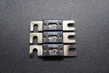 3 PACK 80 AMP ANL FUSE FUSES NICKEL PLATED INLINE WAFER CAR AUDIO STEREO ANL80