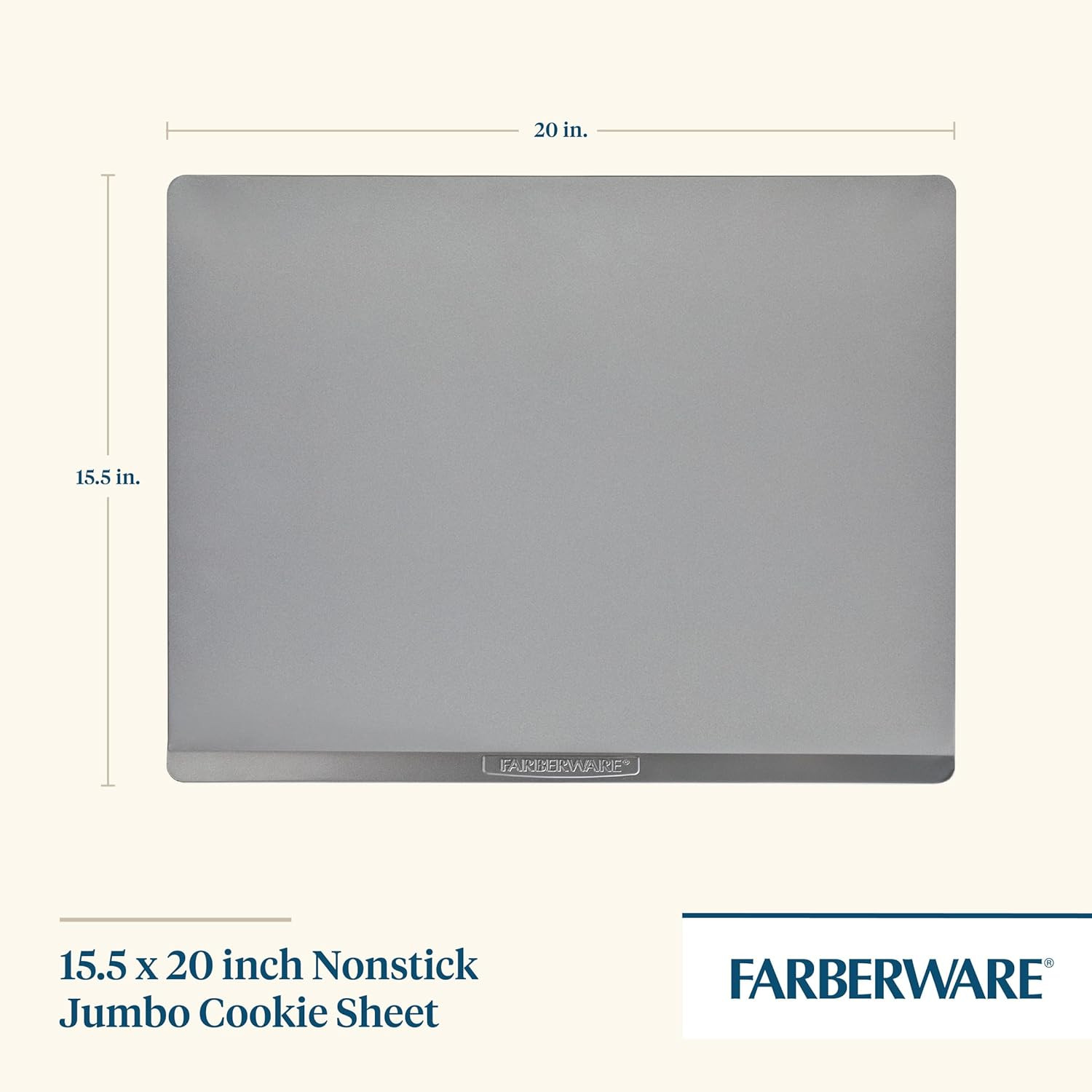 Farberware Insulated Bakeware Nonstick Cookie Baking Sheet, 15.5" X 20", Light G