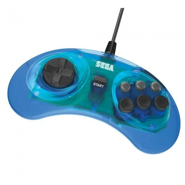 Retro-Bit Official USB Controller 6-Button for Sega Genesis Mini, PC/Mac Blue  - Image 4 of 4