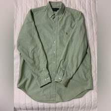 Men s Ralph Lauren Long Sleeve Button Down Shirt Size 16 34/35 Green EUC