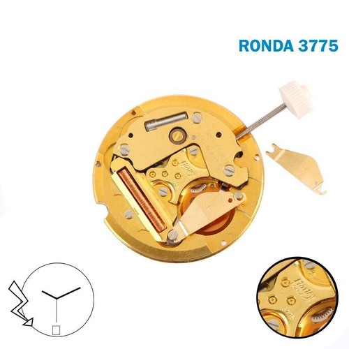 Mouvement à Quartz Ronda Swiss 515 Avec Disque De Date Blanc - Neuf Sans étiquette