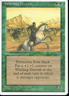 MAGIC THE GATHERING 4TH EDITION GREEN WHIRLING DERVISH