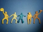 5 ROY ROGERS WESTERN COWBOY FIGURES 1950'S Marx playset 60MM lot VINTAGE colors