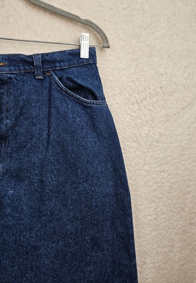 Falda midi lápiz recto azul 100 % algodón Buffalo Junction para mujer Foto 3 de 4