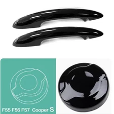 Black Side Handle and Gas Fuel Tank Cap Cover For MINI Cooper F55 F56 F57 14-23