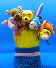 DISNEY WINNIE THE POOH HAND PUPPET PIGLET EEYORE TIGGER KANGA HUNNY PLUSH TOY